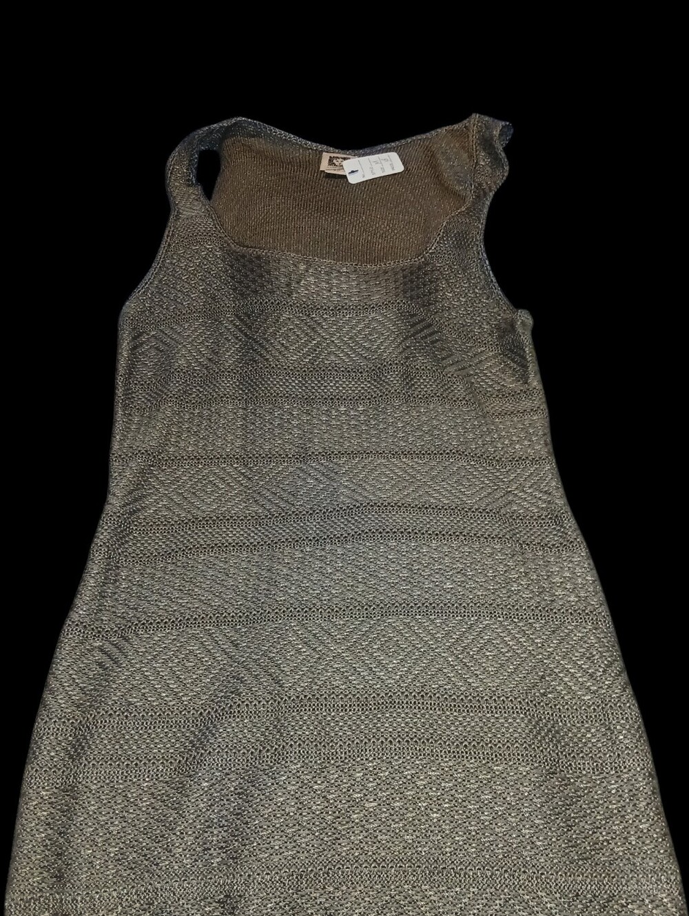 Anne Klein Olive Metallic Knit Dress NWT